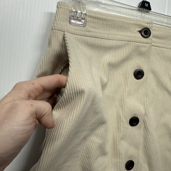 Melrose Market Corduroy Mini Skirt XXS Ivory Button Front Pockets Fall Casual - Picture 8 of 9